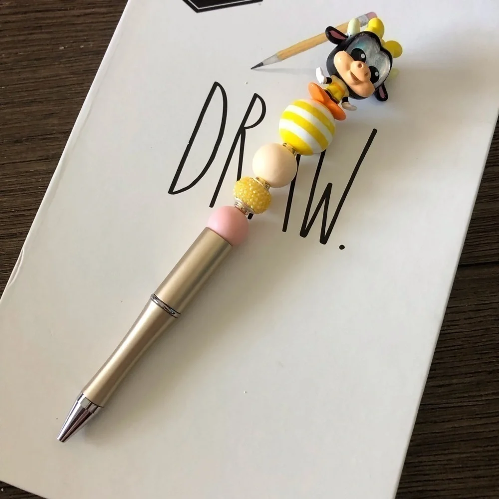 Disney Doorables: Mickey & Friends: Clarabelle Cow handmade beaded pen